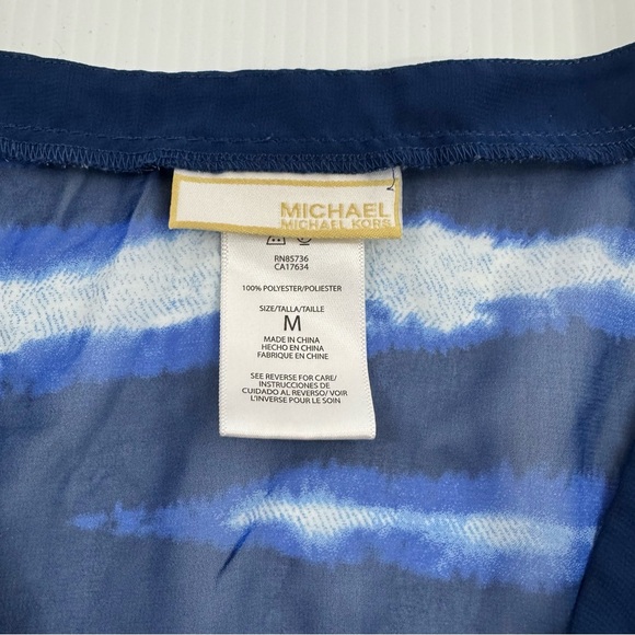 429. Women’s Michael Kors Navy and White Striped sheer swim coverup‎ (M) - Picture 2 of 3